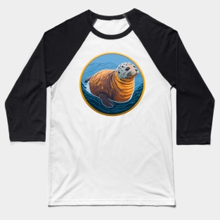 Harbor Seal Portrait Baseball T-Shirt